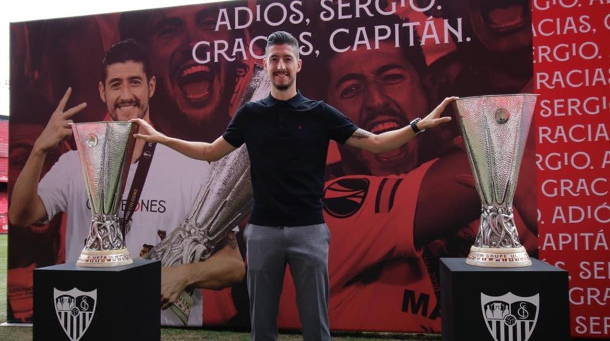 Escudero en su despedida como jugador del Sevilla FC