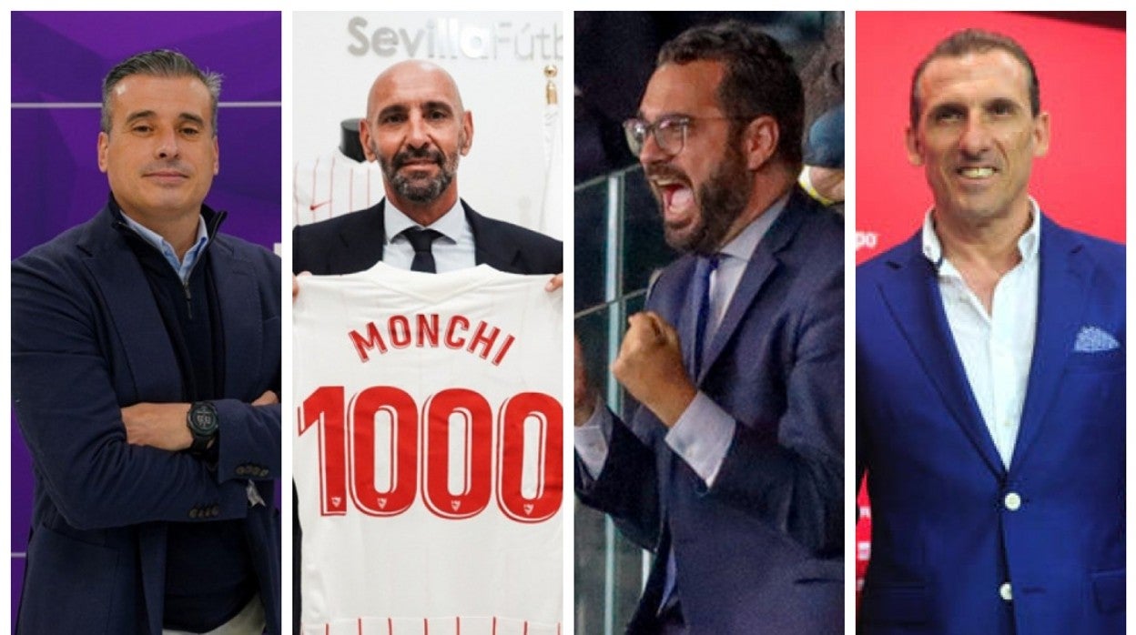 Miguel Ángel Gómez, Monchi, Víctor Orta y Óscar Arias