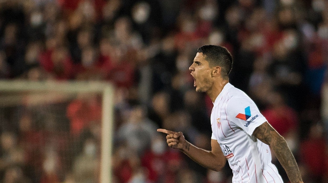 Lamela celebra su gol en Mallorca