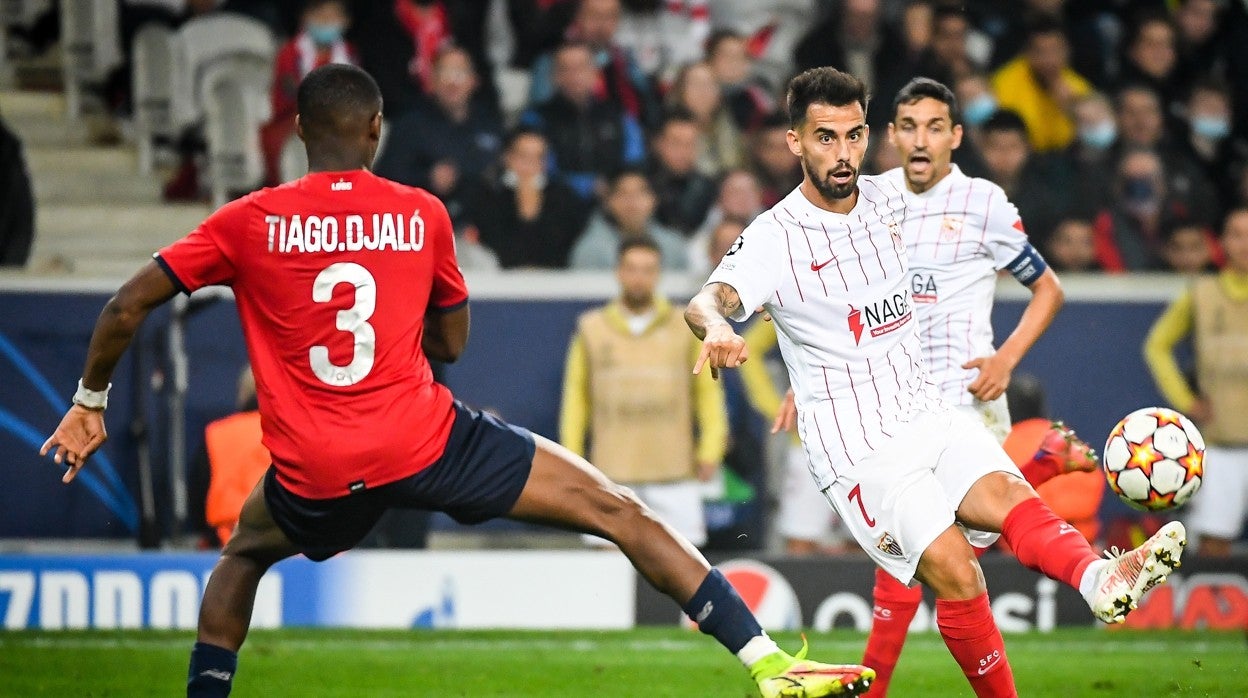 Lance del Lille-Sevilla de la Liga de Campeones