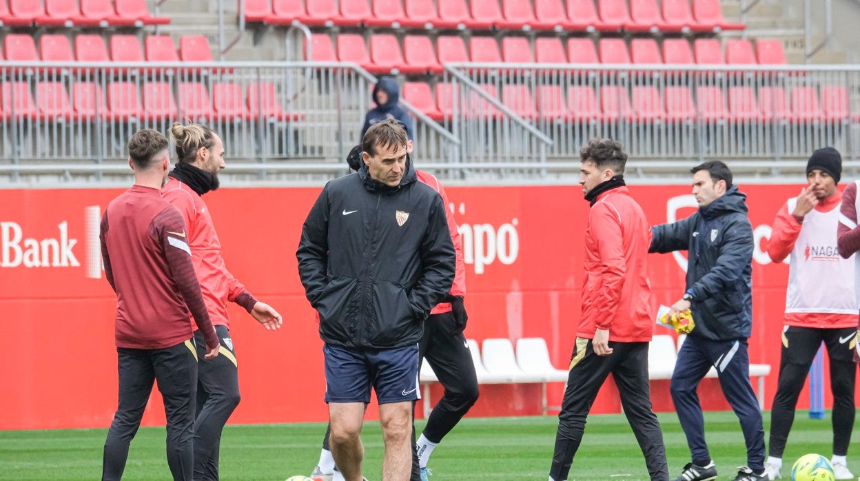 Julen Lopetegui, en un entrenamiento reciente del Sevilla FC