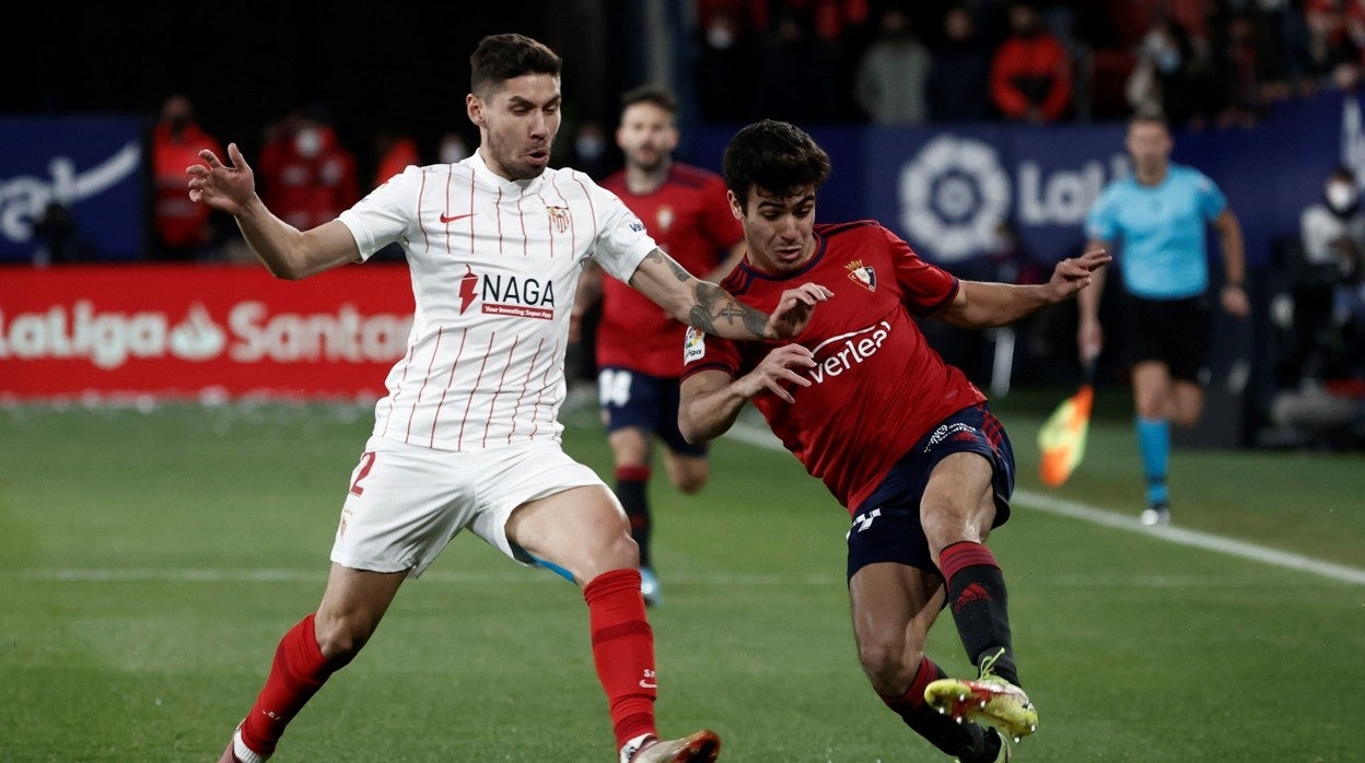 Montiel, en el partido ante Osasuna