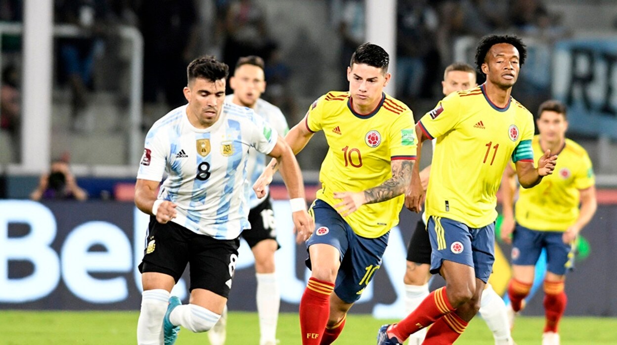 Acuña , en el partido Argentina - Colombia