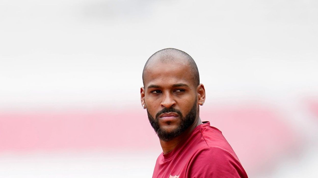 Marcao durante un entrenamiento de esta semana del Sevilla FC