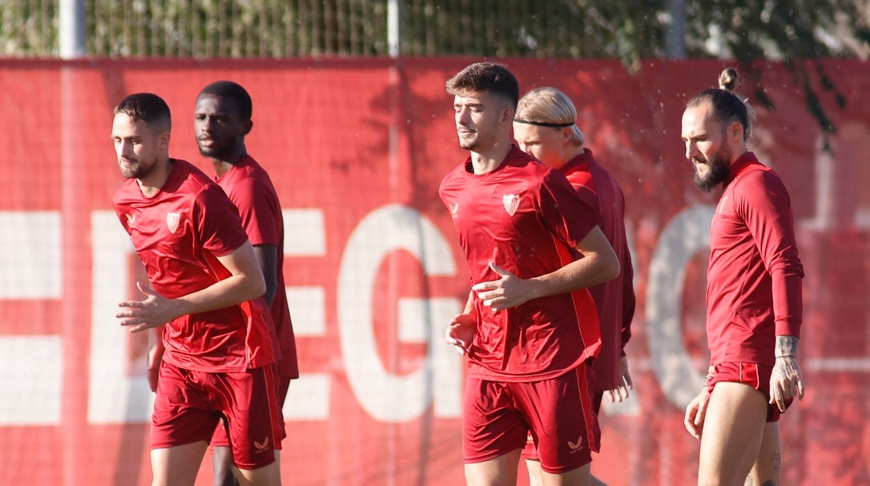 Kike Salas, en el entrenamiento de ayer