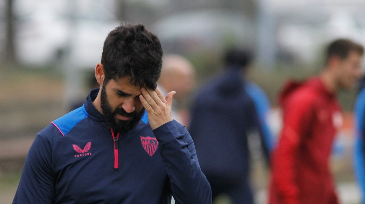 Isco, durante el entrenamiento de esta mañana