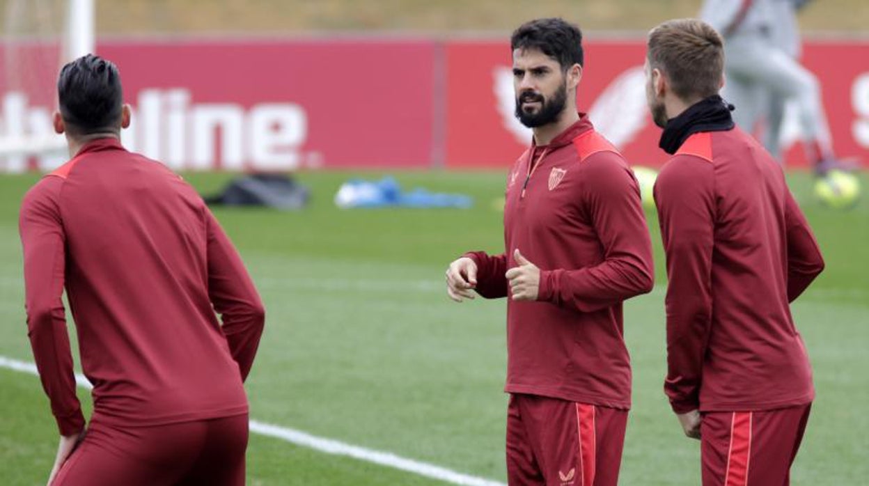 Isco en uno de los últimos entrenamientos con el Sevilla