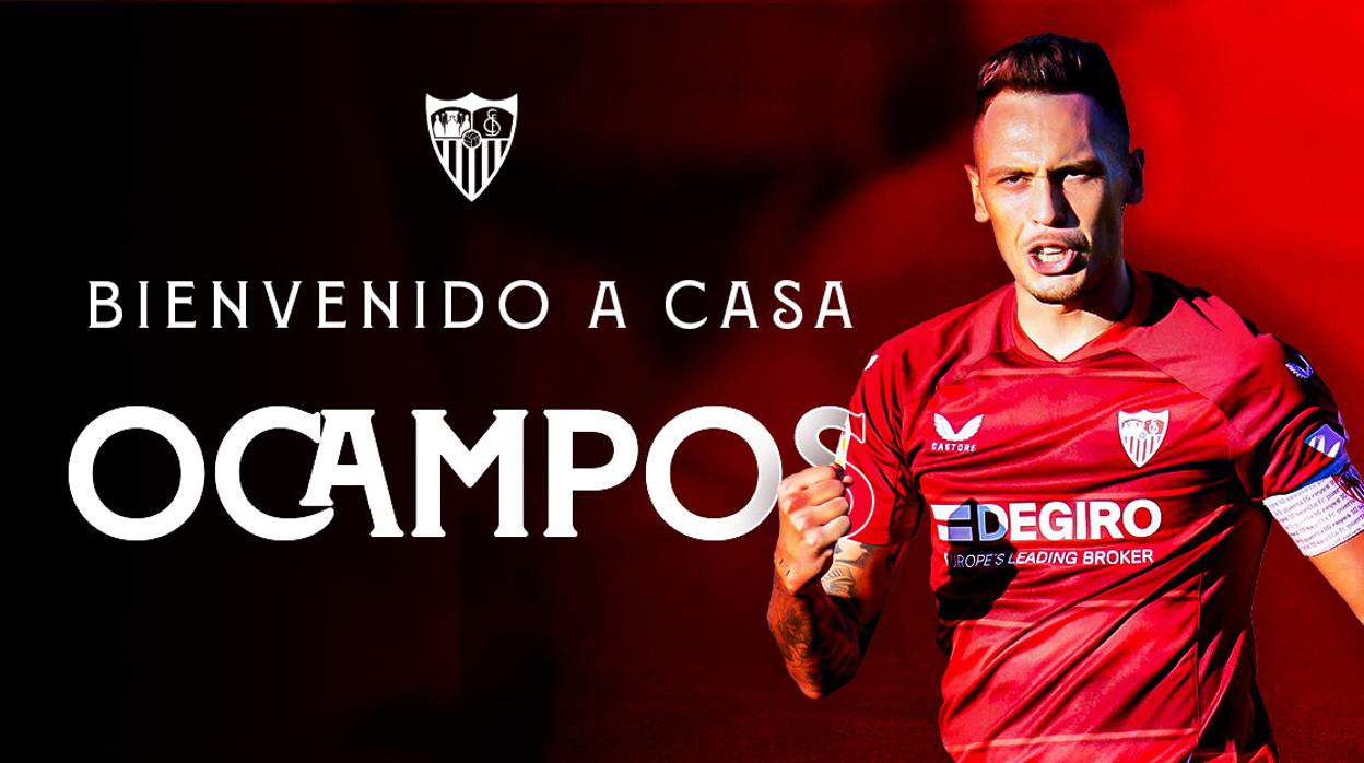 El Sevilla FC hace oficial la vuelta de Ocampos