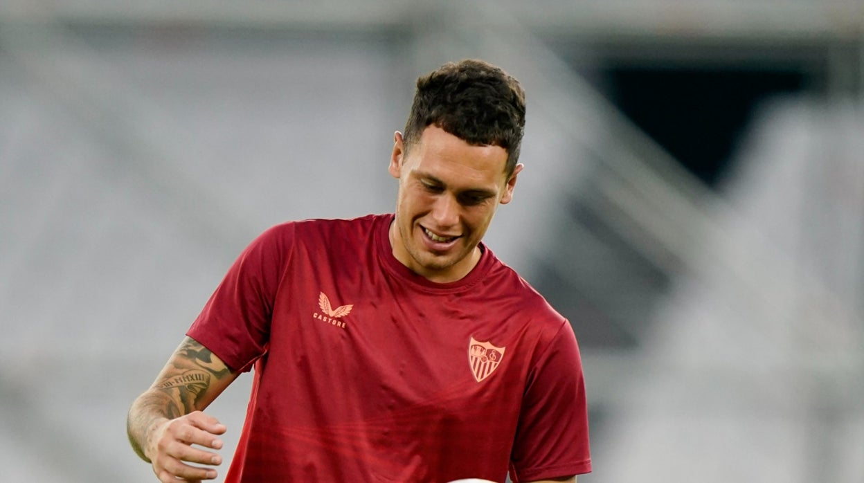 Lucas Ocampos, con el Sevilla FC