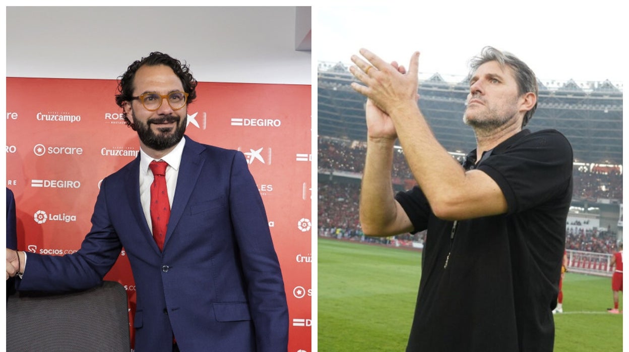 Víctor Orta y el entrenador Julio Bañuelos