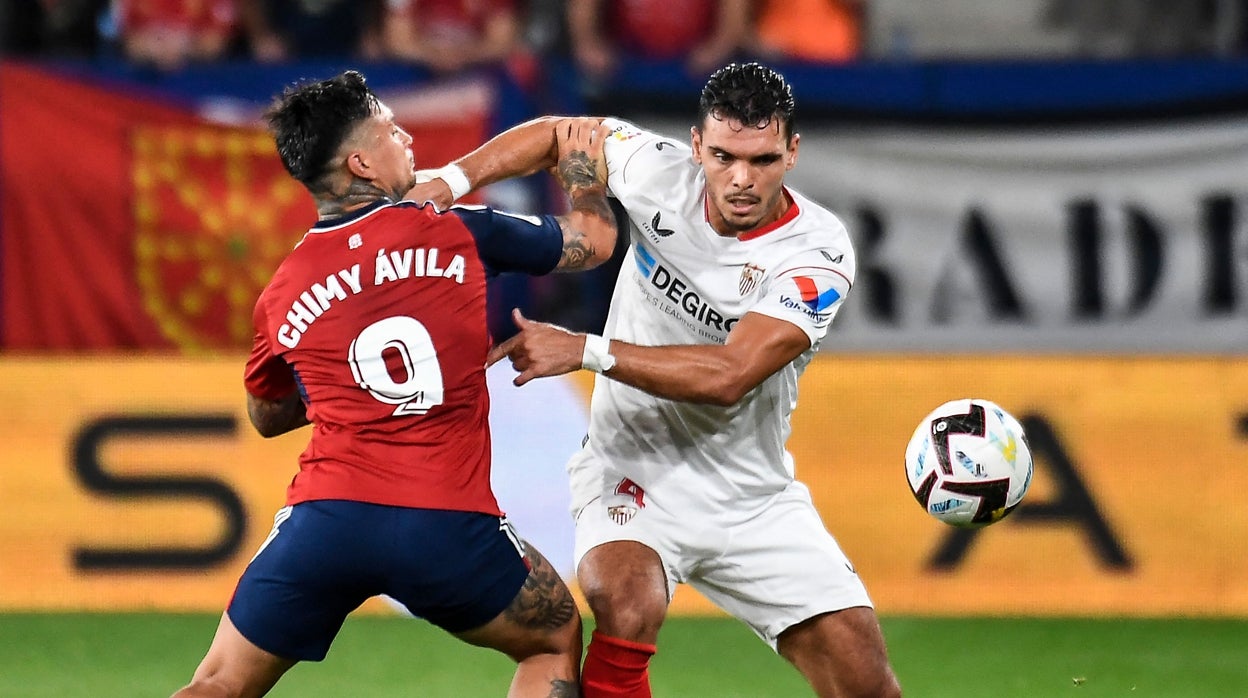 Rekik, durante el Osasuna - Sevilla de la pasada temporada