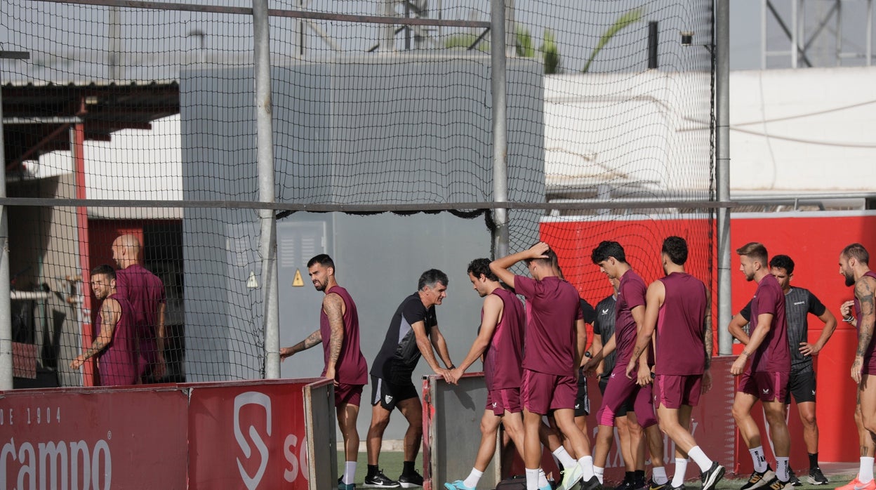 Entrenamiento del Sevilla del pasado lunes en la ciudad deportiva