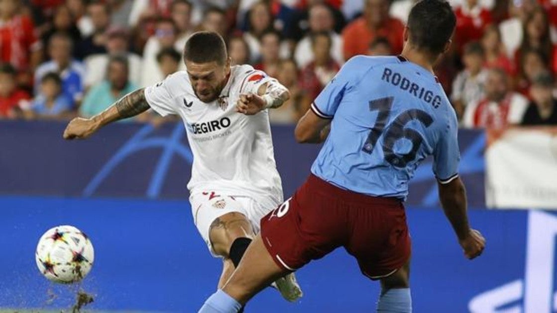 Un lance del Sevilla - Manchester City de la pasada temporada