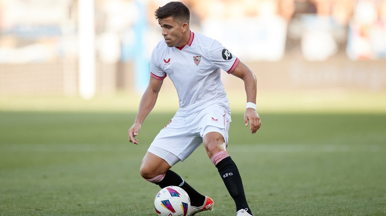Marcos Acuña, durante el partido ante el Deportivo Alavés