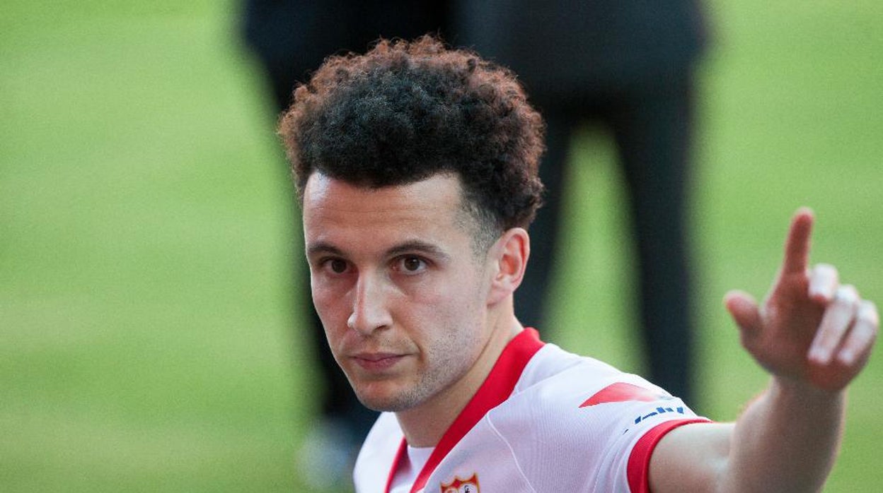 Idrissi, el día de su presentación como jugador sevillista