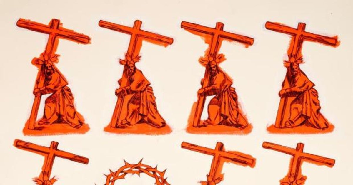 Detalle del cartel del Cristo de la Corona