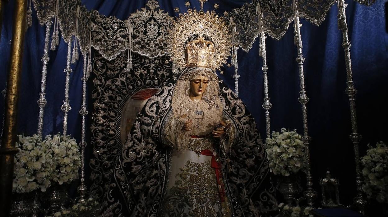 La Virgen de la Candelaria en la capilla sacramental, el Martes Santo de 2021