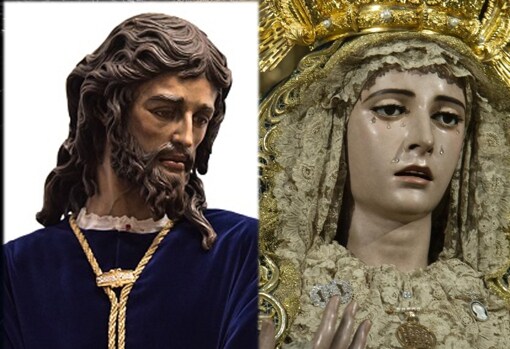 Cristo del Soberano Poder y Virgen de la Concepción del Slencio que llegaron a sus hermandades en 1974 y 1954 para sustituir a los que había