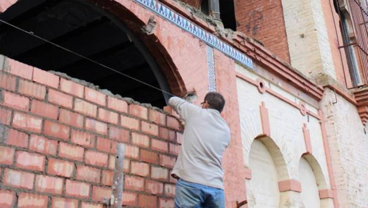 Obras de cerramiento de la casa mudéjar de Otto Engelhardt