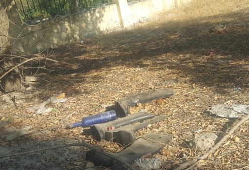 Aspecto que muestra esta semana el parque de la cornisa de Gelves