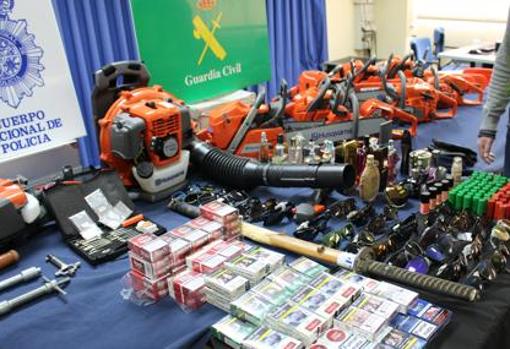 Parte de lo intervenido a la banda en 2017