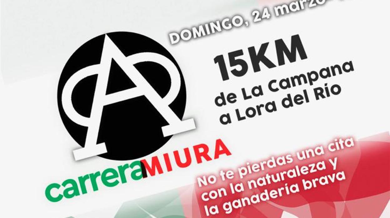Cartel de la I edición de la carrera popular entre Lora y La Campana