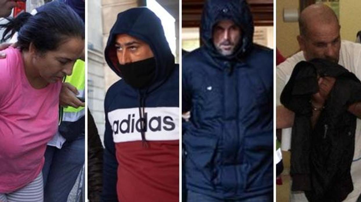 De izuquierda a derecha: Elisa, su marido El Pollino, el sicario apodado El Tapita y el Cabo