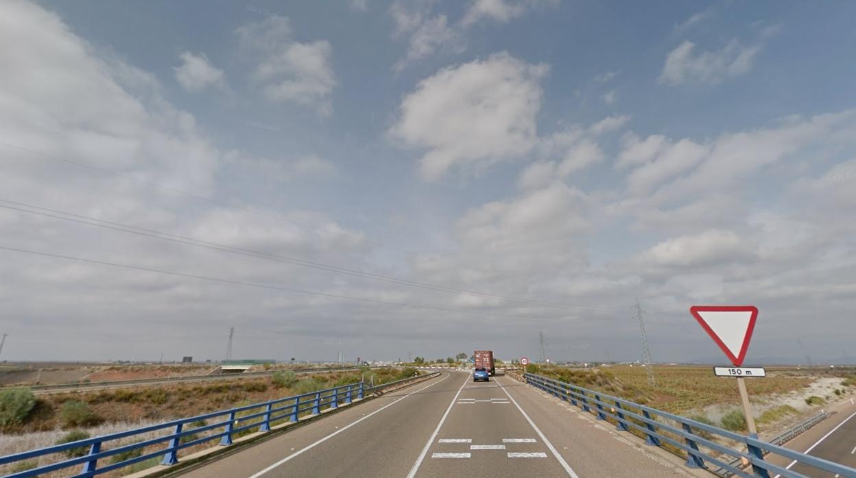 Lugar en el que se produjo el accidente en el Km 772 de la N-630