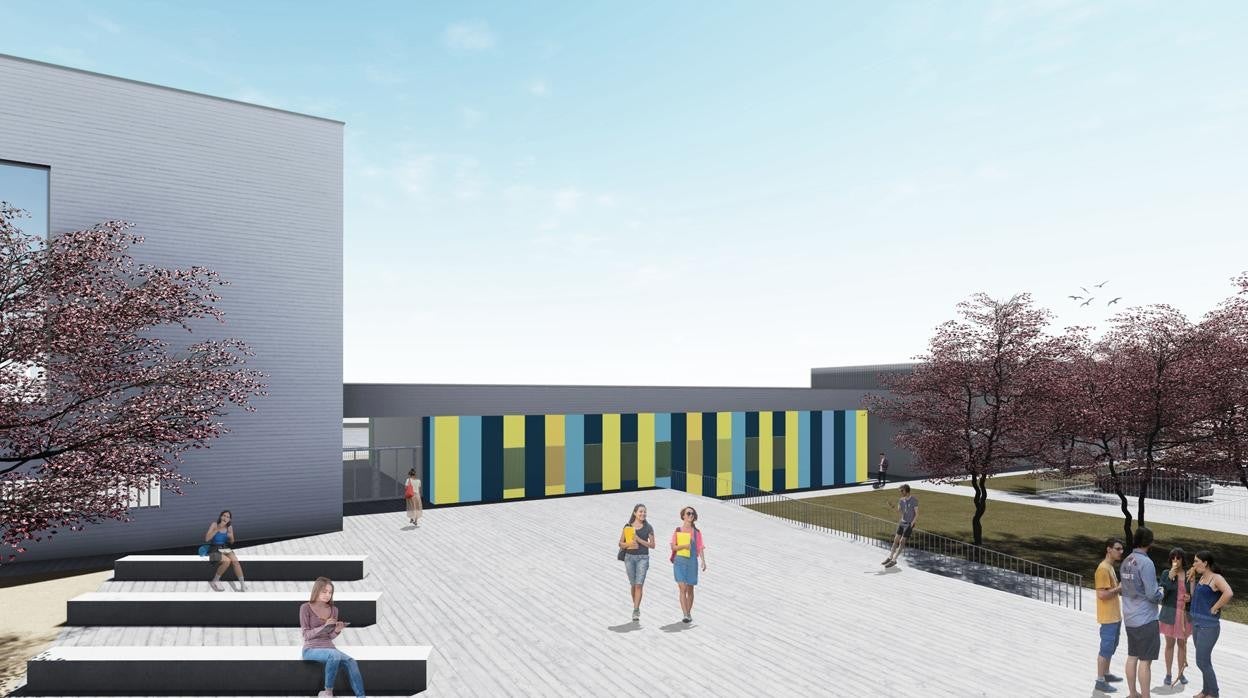 Recreación del nuevo instituto de Dos Hermanas, tras una inversión de 3,3 millones de euros
