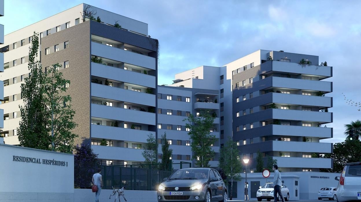Recreación de la segunda fase del residencial Hespérides de Metrovacesa en Dos Hermanas
