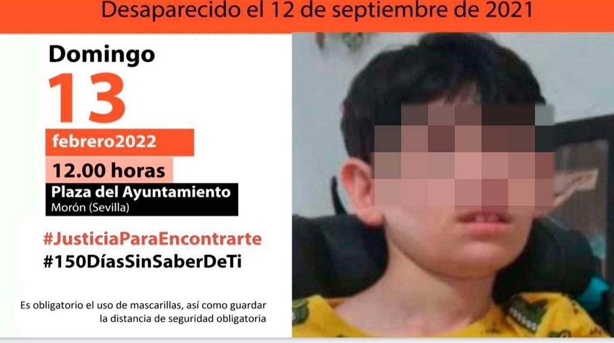 Cartel con la convocatoria de la concentración de Morón