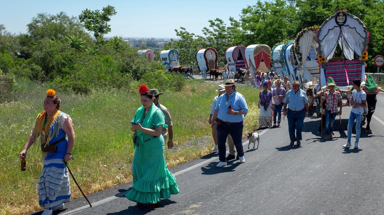 Peregrinos en la Aldea de El Rocío