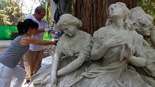 El monumento a Bécquer cumple 105 años en plena restauración