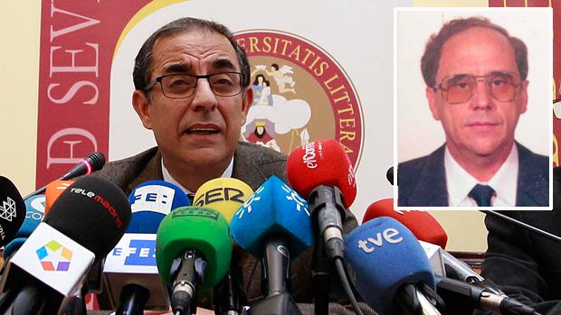 Rueda de prensa del rector de la Hispalense, Miguel Ángel Castro,sobre la condena a Santiago Romero