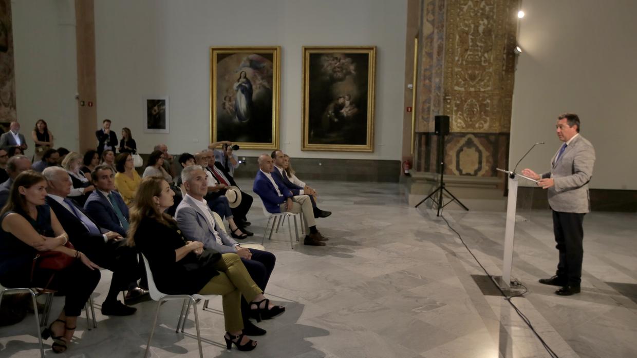 El alcalde, Juan Espadas, durante la presentación del «Año Murillo» en el Bellas Artes