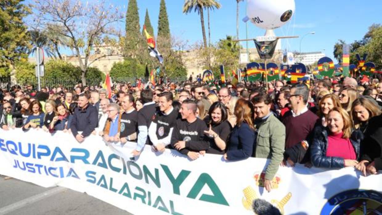 La cabecera de la manifestación de este sábado