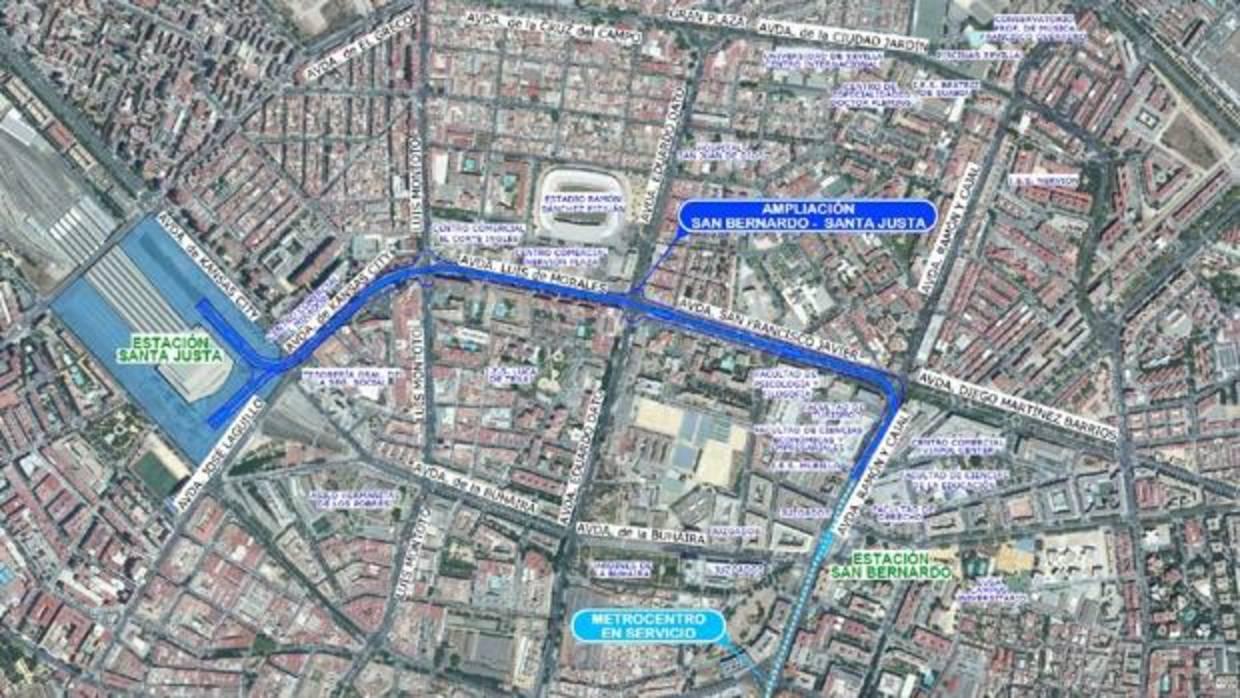 Trazado ampliado del Metrocentro