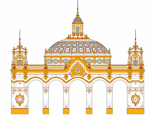 Portada de la Feria de Abril de Sevilla 2019: inspirada en el Casino de la Exposición del 29
