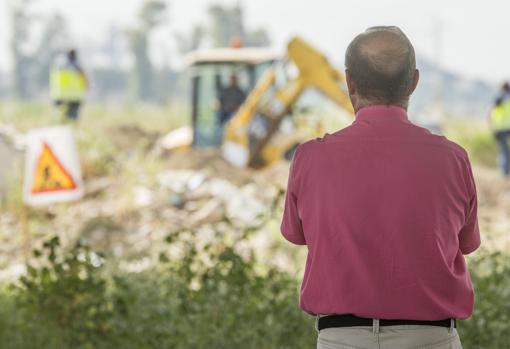 Búsqueda del cuerpo de Marta del Castillo en 2017 en Camas, una zona donde practicaba tiro el hermano de Miguel Carcaños