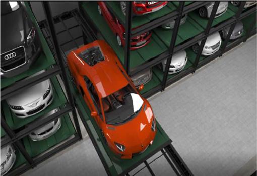 Los vehículos se apilan en las distintas plataformas de manera automática