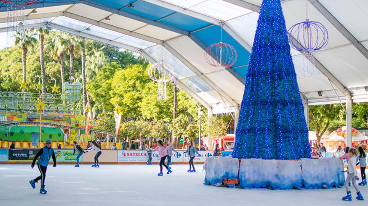 Pista de hielo en los Jardines del Prado de San Sebastián