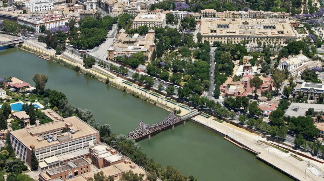 Recreación del proyecto presentado para reubicar el puente de Hierro en Altadis