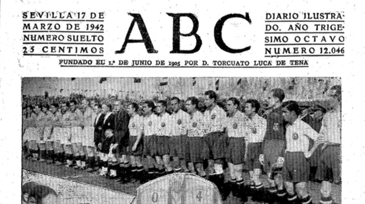 Primera portada de ABC de Sevilla dedicada a la Selección