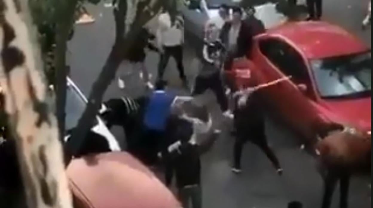 Uno de los momentos de la pelea de San Jerónimo