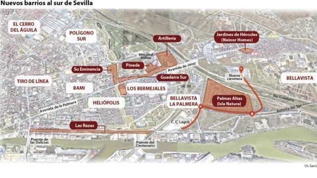 Sevilla se expande hacia el sur con la construcción de siete barrios con 5.700 viviendas