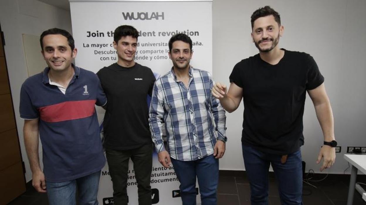 Los creadores de Wuolah Francisco José Martíinez Benítez, Enrique Ruiz, Javier Ruiz y Jaime Quintero