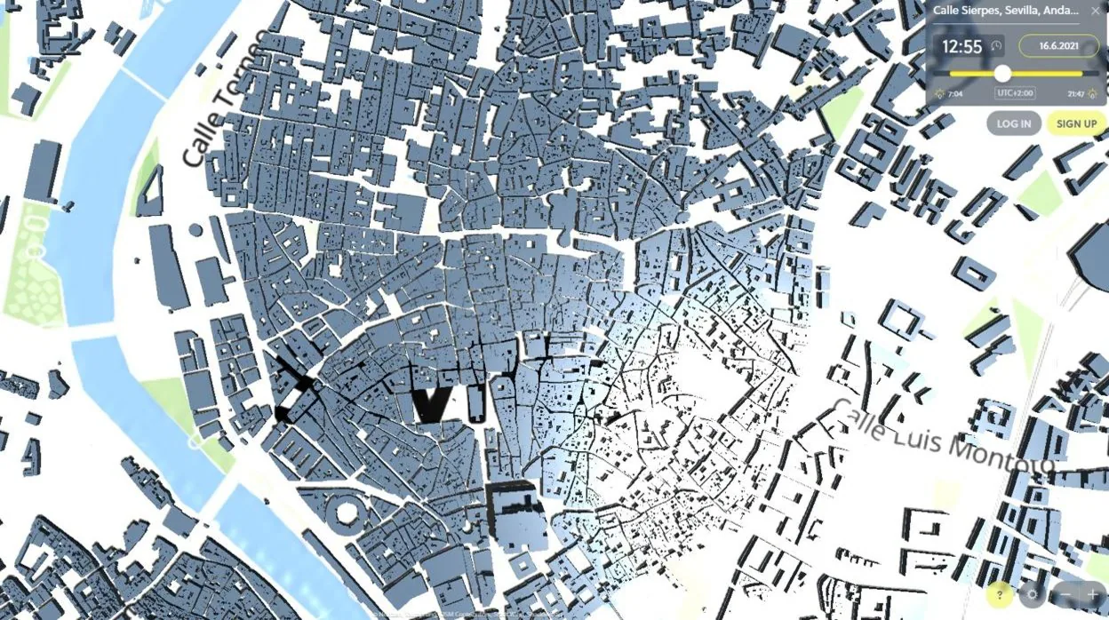 Shadowmap ofrece la posición soleada o sombría en cada calle de la ciudad