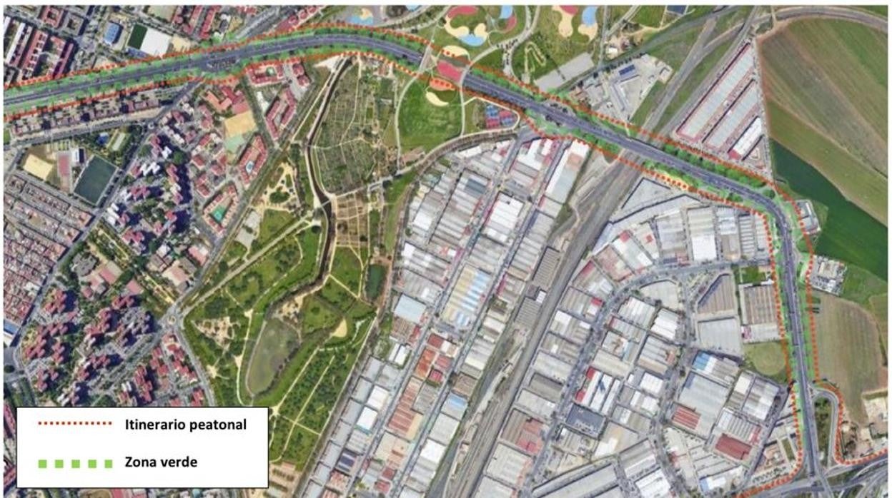 El Ayuntamiento quiere transformar la Ronda Urbana Norte en un bulevar con árboles