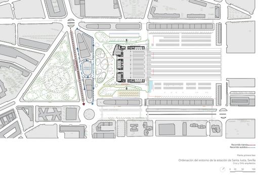 Plano de la propuesta de movilidad para el entorno de Santa Justa