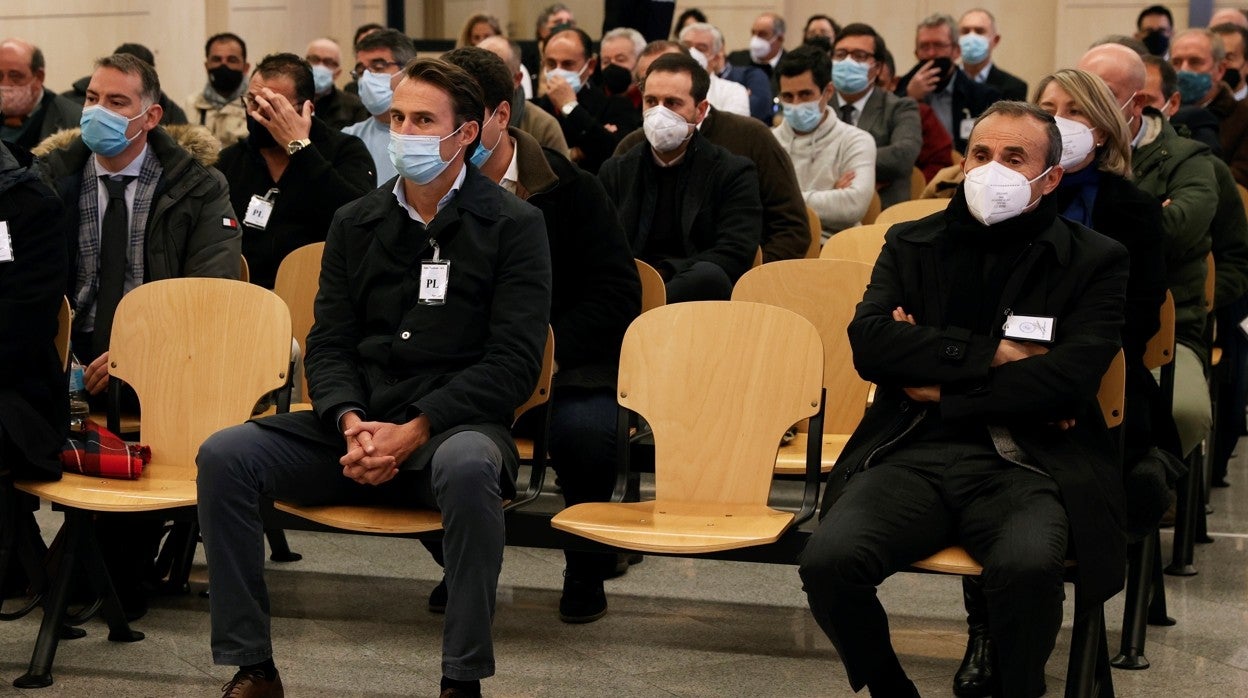 Los acusados en la pieza principal de Fitonovo el primer día de juicio en la Audiencia Nacional